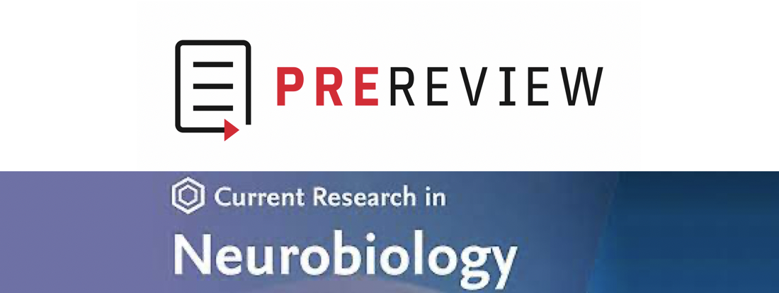 PREreview and Current Research in Neurobiology Logos stack on top of one another.