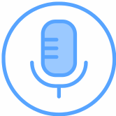 Voice Search Blue Icon by Uniconlabs