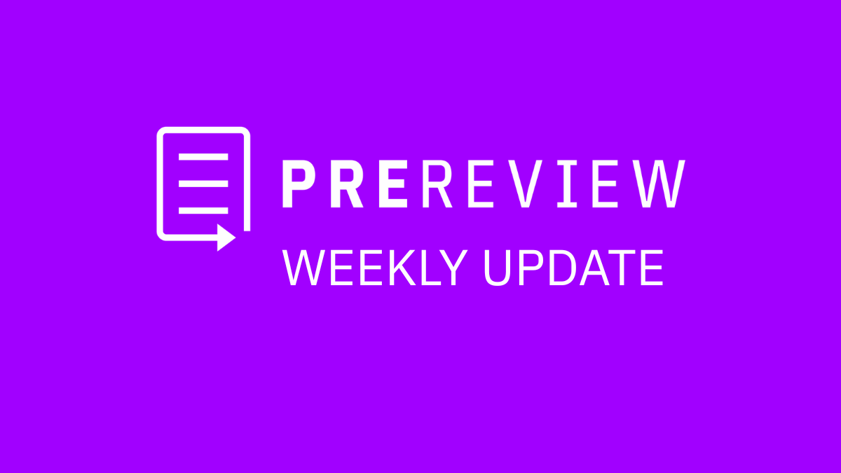 PREreview platform news, 13 February 2026