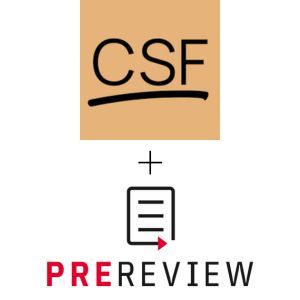Continuous Science Foundation and PREreview logos joined by a plus sign, representing collaboration.